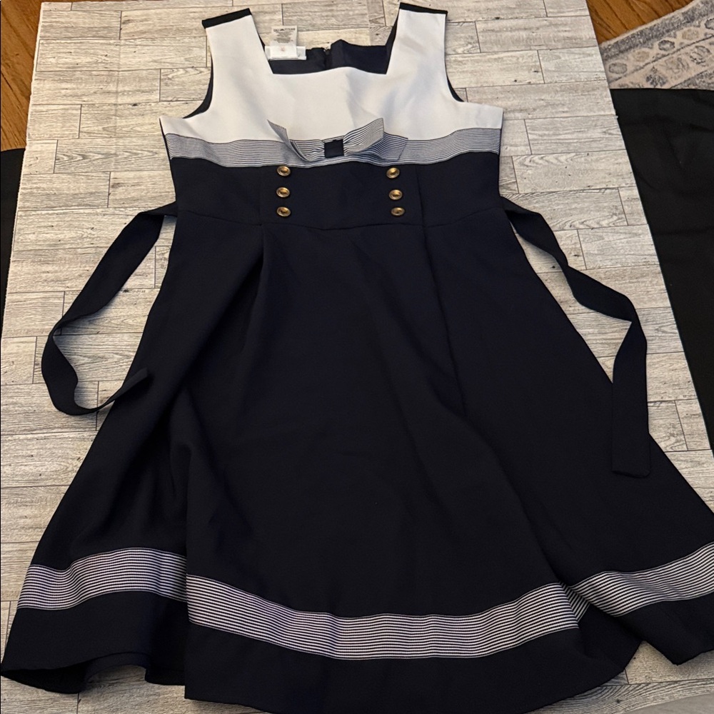 Navy and White Kids Dress